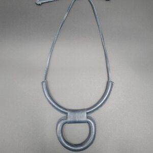 Crecioni Blue Leather Adjustable Union Necklace